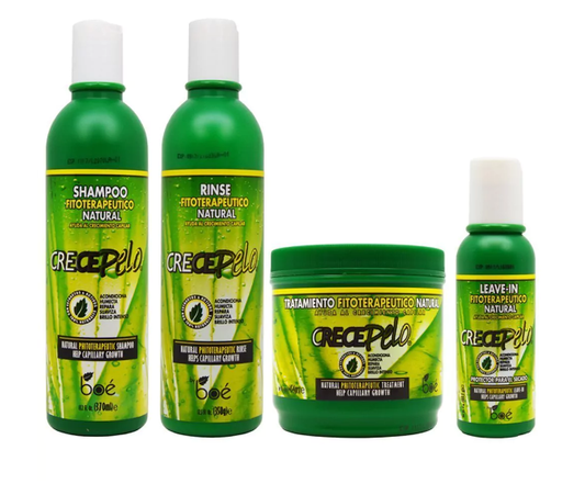 Crece Pelo Hair Product Kit (Shampoo, Conditioner, Treatment and Leave-in)
