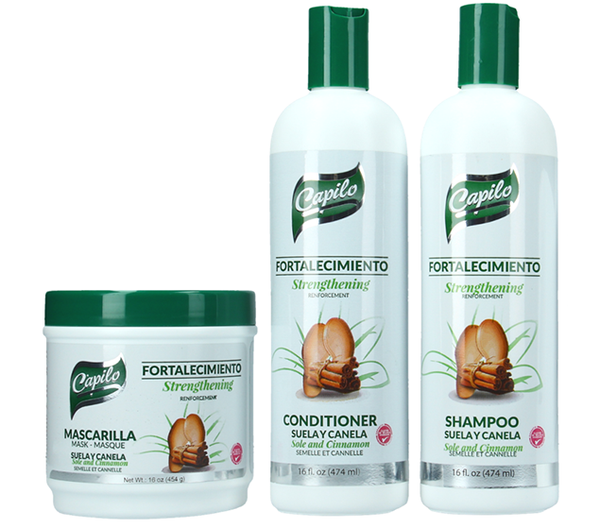 Capilo Sole and Cinnamon Shampoo, Rinse and Treatment 16oz